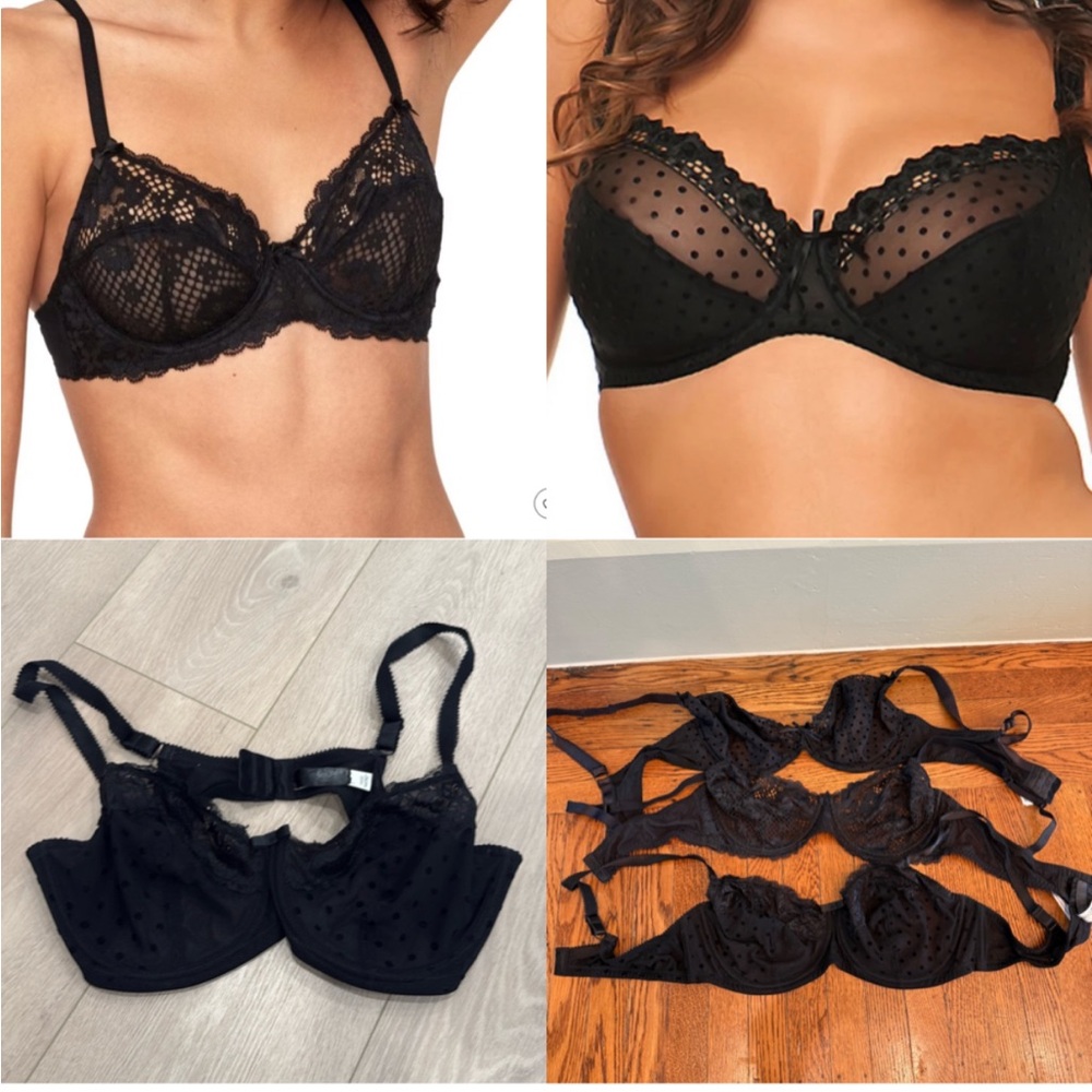 3 Black Bras ~ Adore Me 38DD, Adore Me 38DD, Curvy Kate 40DD